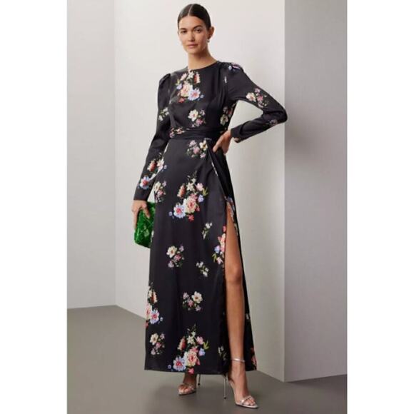 B41 Mac Duggal Gown Womens 4 Old Hollywood Floral Wedding Romantic Feminine - Picture 2 of 10